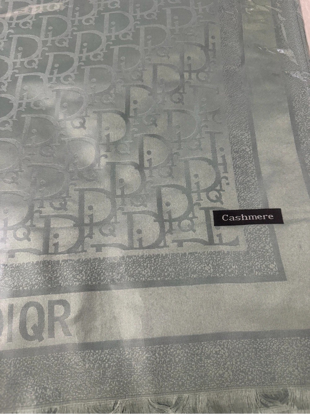Dior Oblique Cashmere Scarf in silver Like New